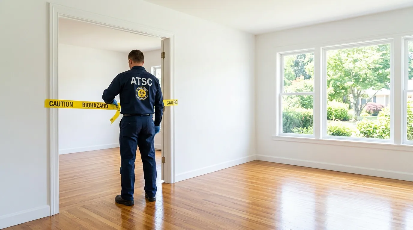 Certified biohazard cleanup crew performing Trauma Scene Cleanup in Oswego